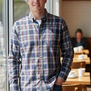 Chaps Multicolor Plaid Button Down Shirt